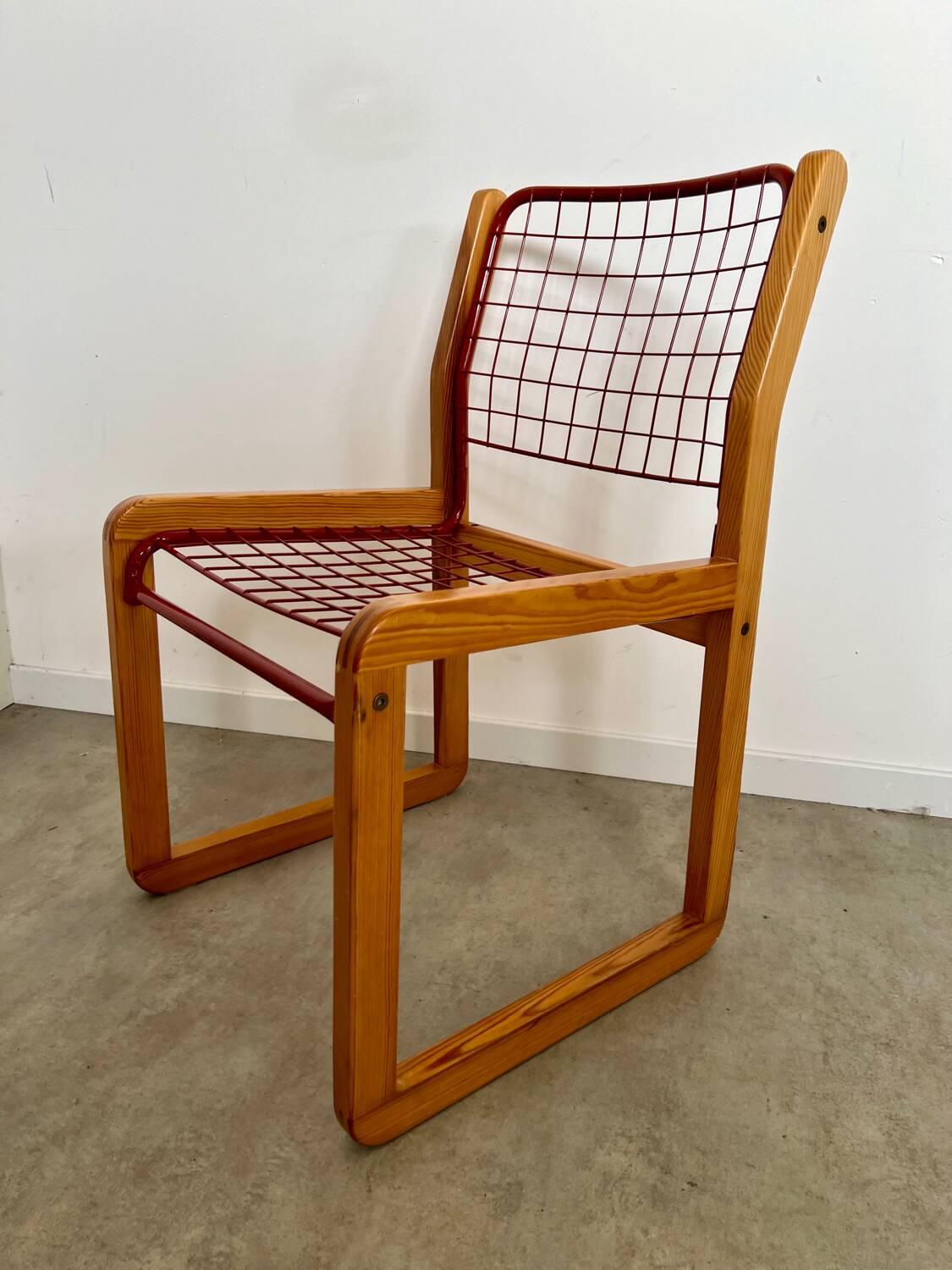 Lot 4 chaises  design Knut et Marianne Hagberg pour Ikea 1982 vintage métal et bois