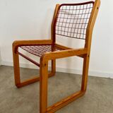 Lot of 4 Knut and Marianne Hagberg designer chairs for Ikea 1982 vintage metal and wood