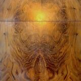 Empire style extendable dining table in solid exotic wood and mahogany veneer