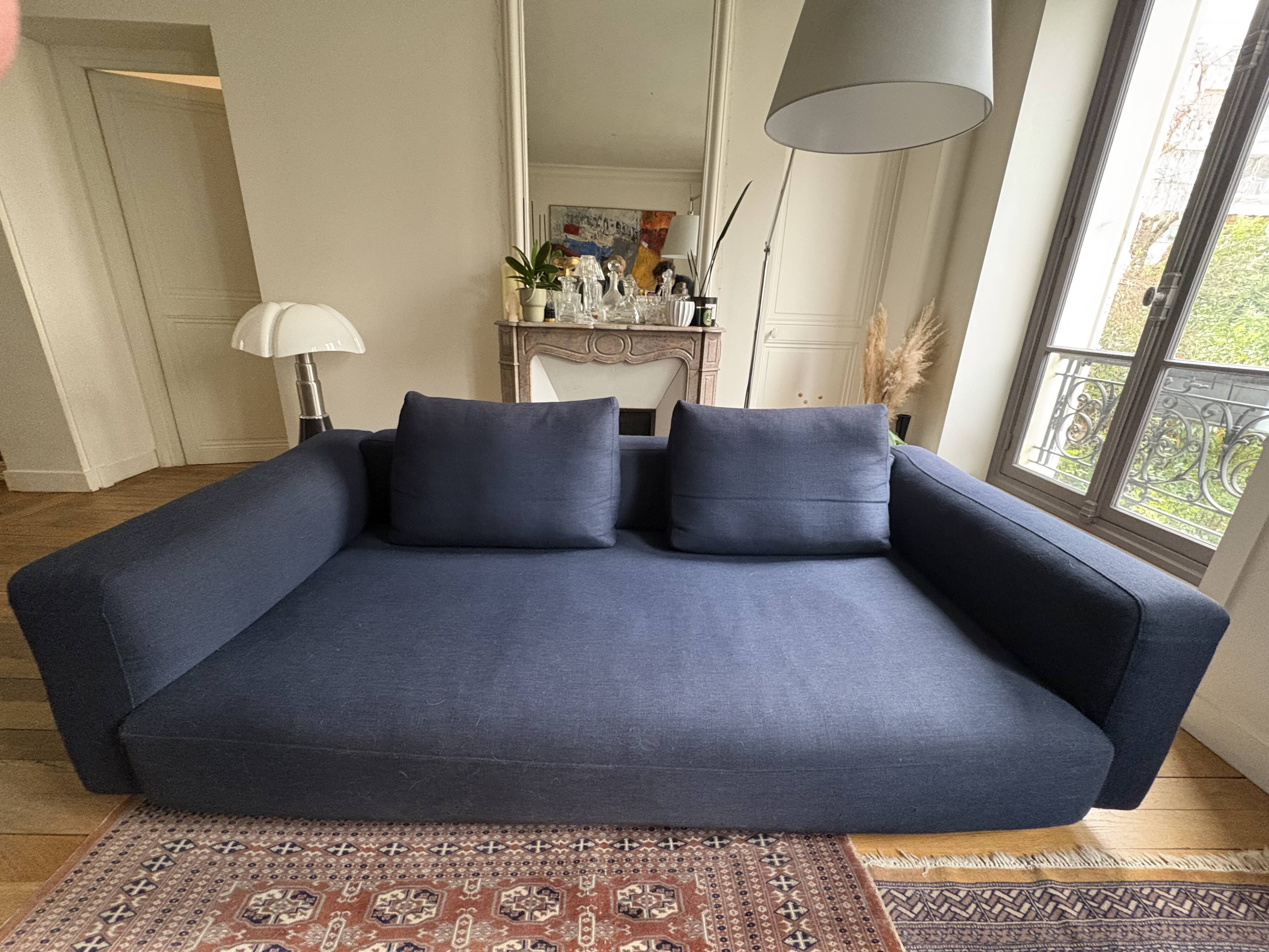Contemporary blue fabric sofa Zanotta