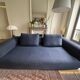 Contemporary Zanotta sofa in blue fabric