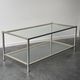 Table basse en métal chromé, doré et verre, 1970