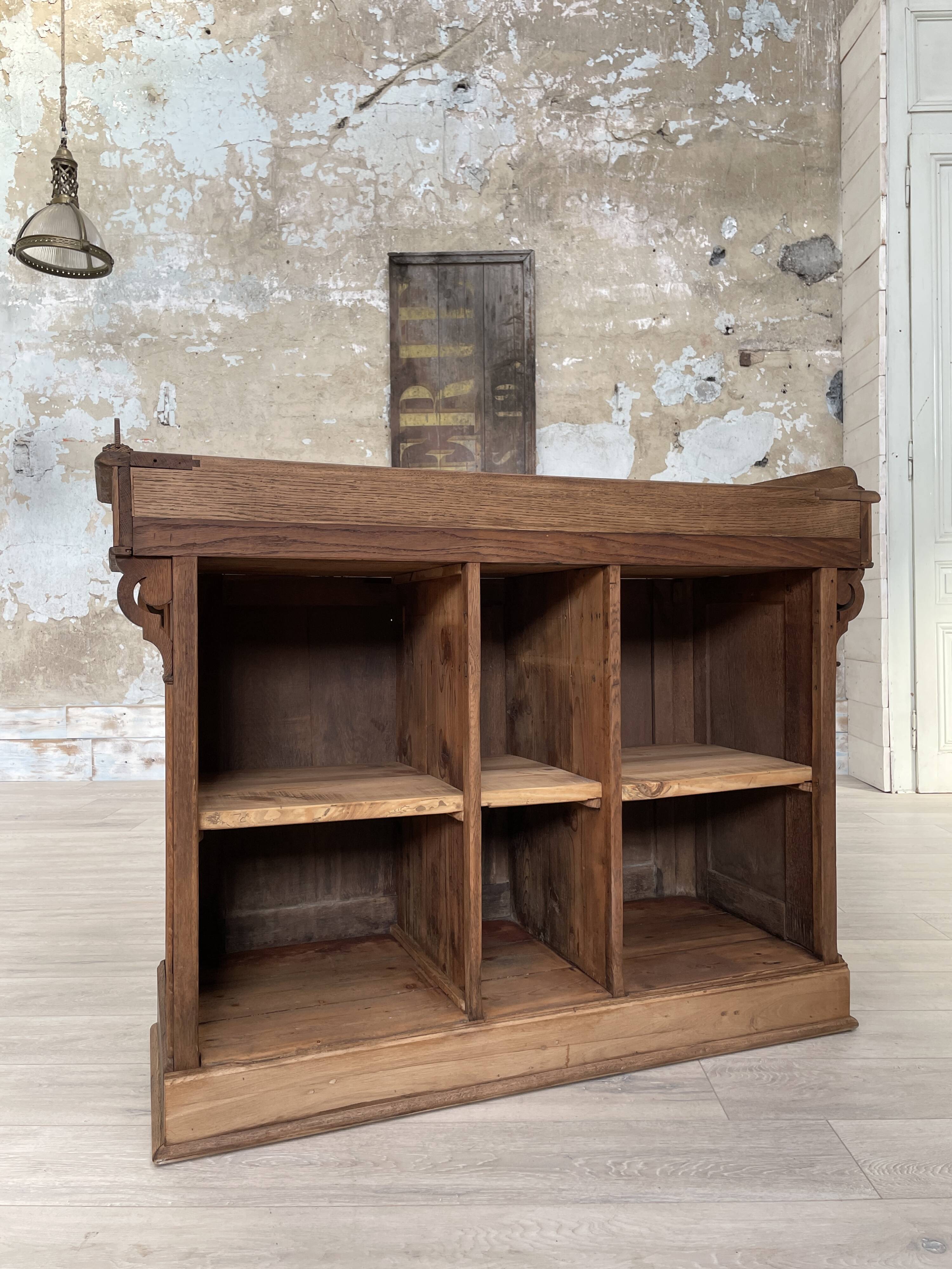 Solid oak box countertop, circa 1900.