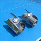 Pair of 70s designer wall lights in chrome metal