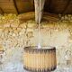 Vintage sisal / jonc de mer pendant light circa 1970's