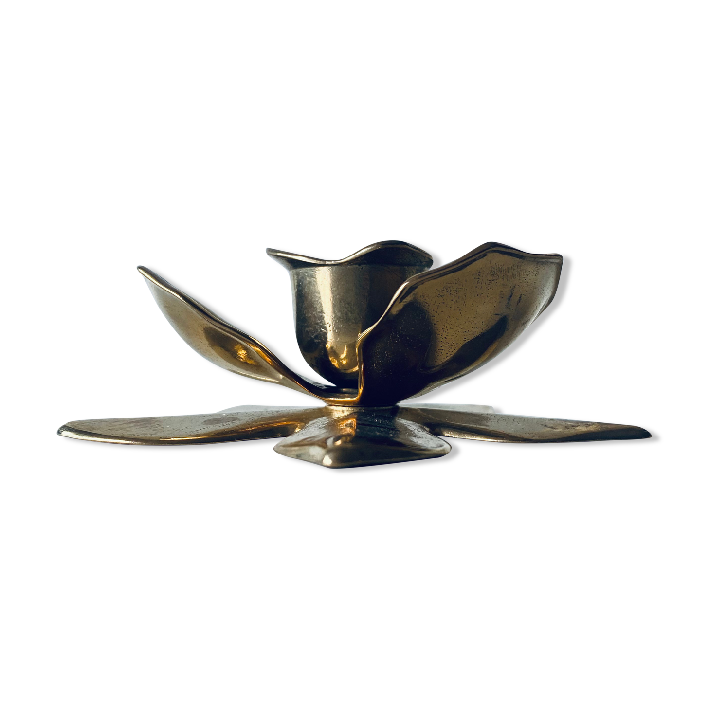 Brass flower candlestick