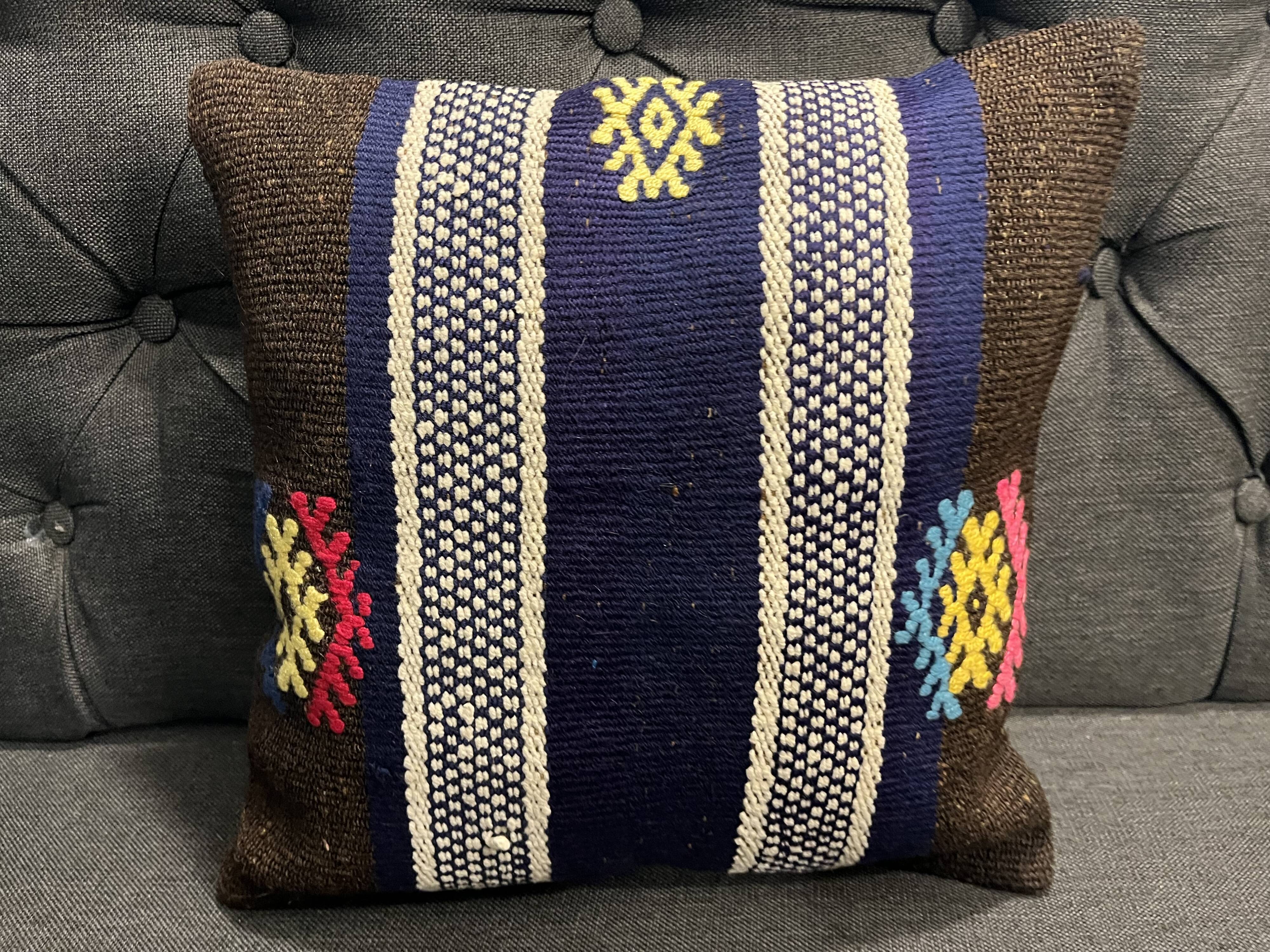 Black Wool Cushion Cover