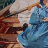 Peinture à l'huile sur toile, signée Hidalgo 1994, 46x58cm avec cadre