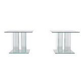 Pair of full Glass side tables or Sofa tables 1980s