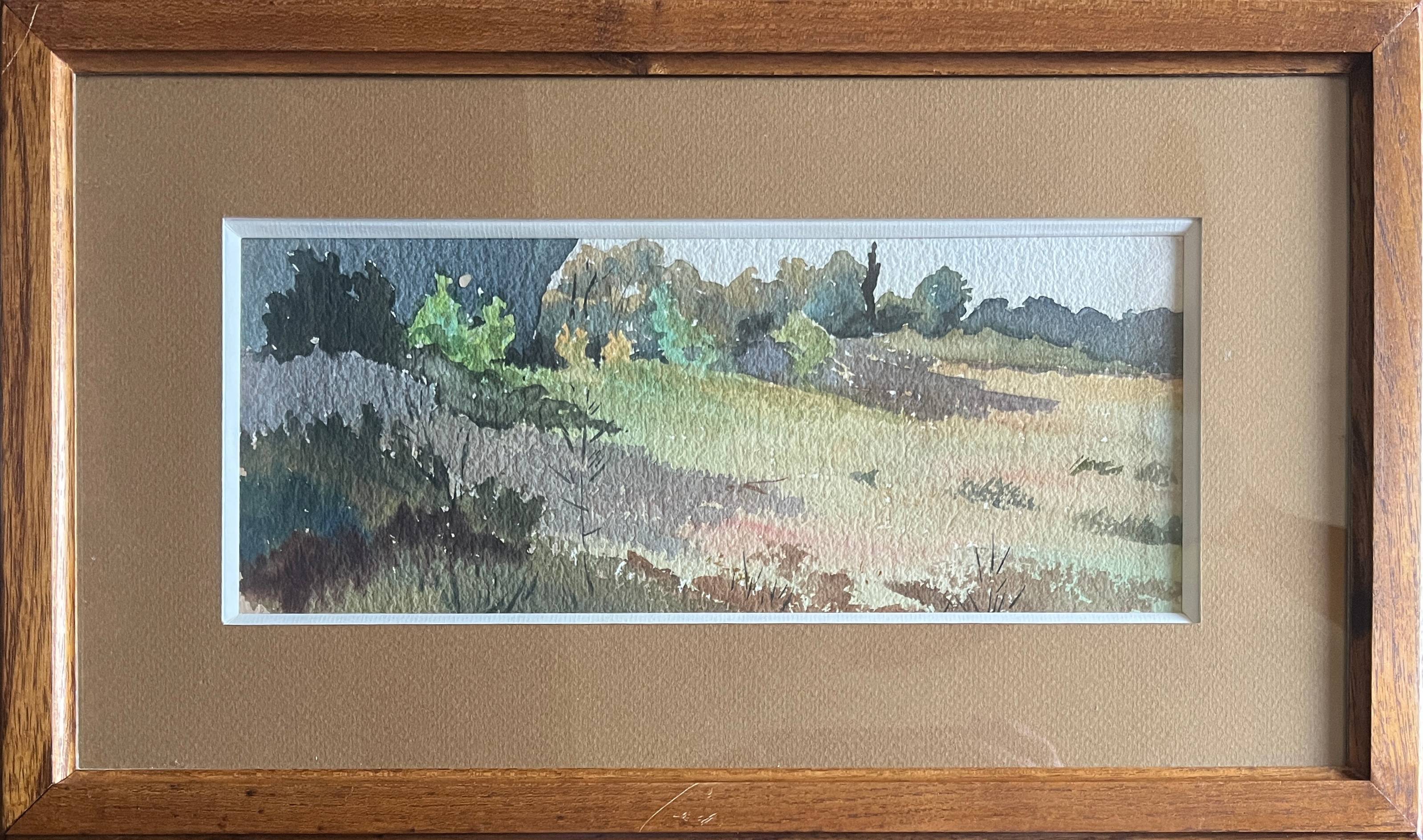 Painting watercolor attr. g. girardot (1856-1914) "prairie" circa 1900