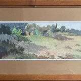 Painting watercolor attr. g. girardot (1856-1914) "prairie" circa 1900
