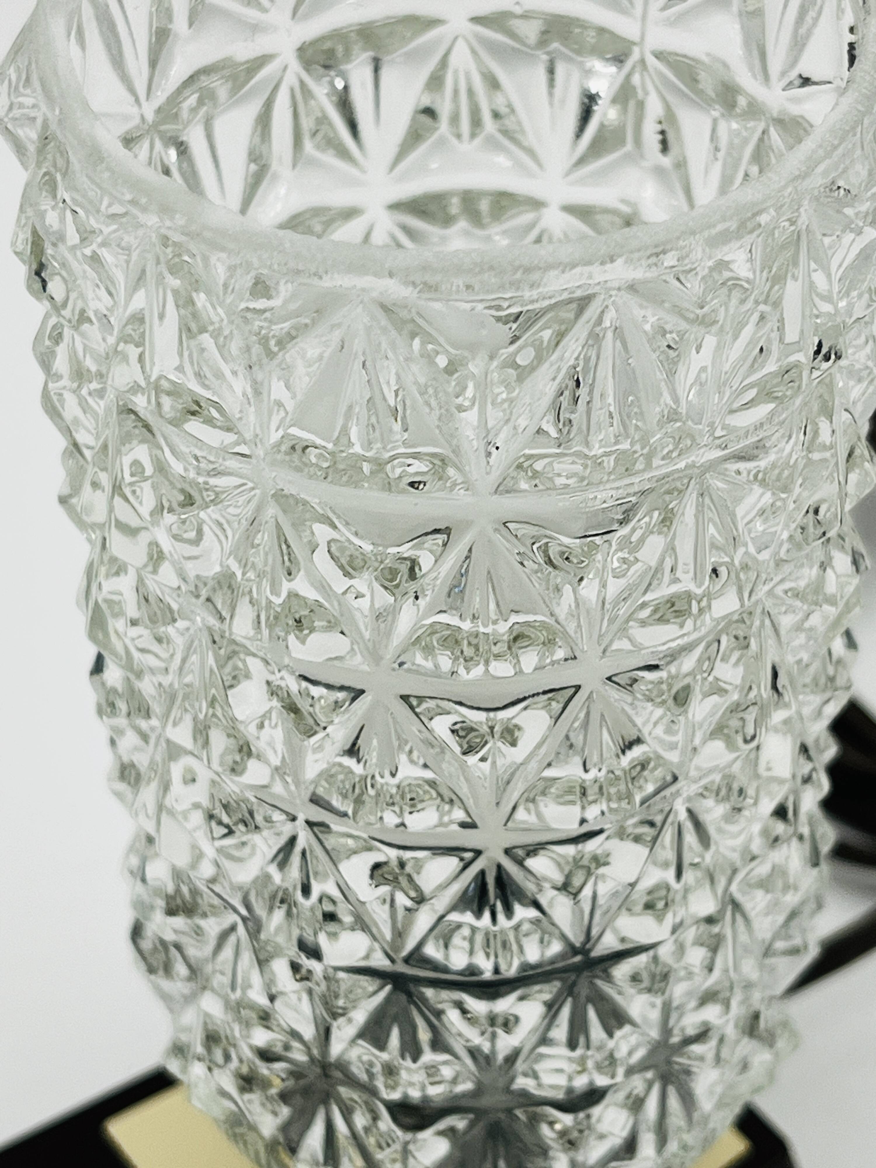 Massive bedside lamp in cut glass