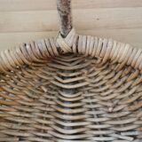 Large vintage basket braided wicker