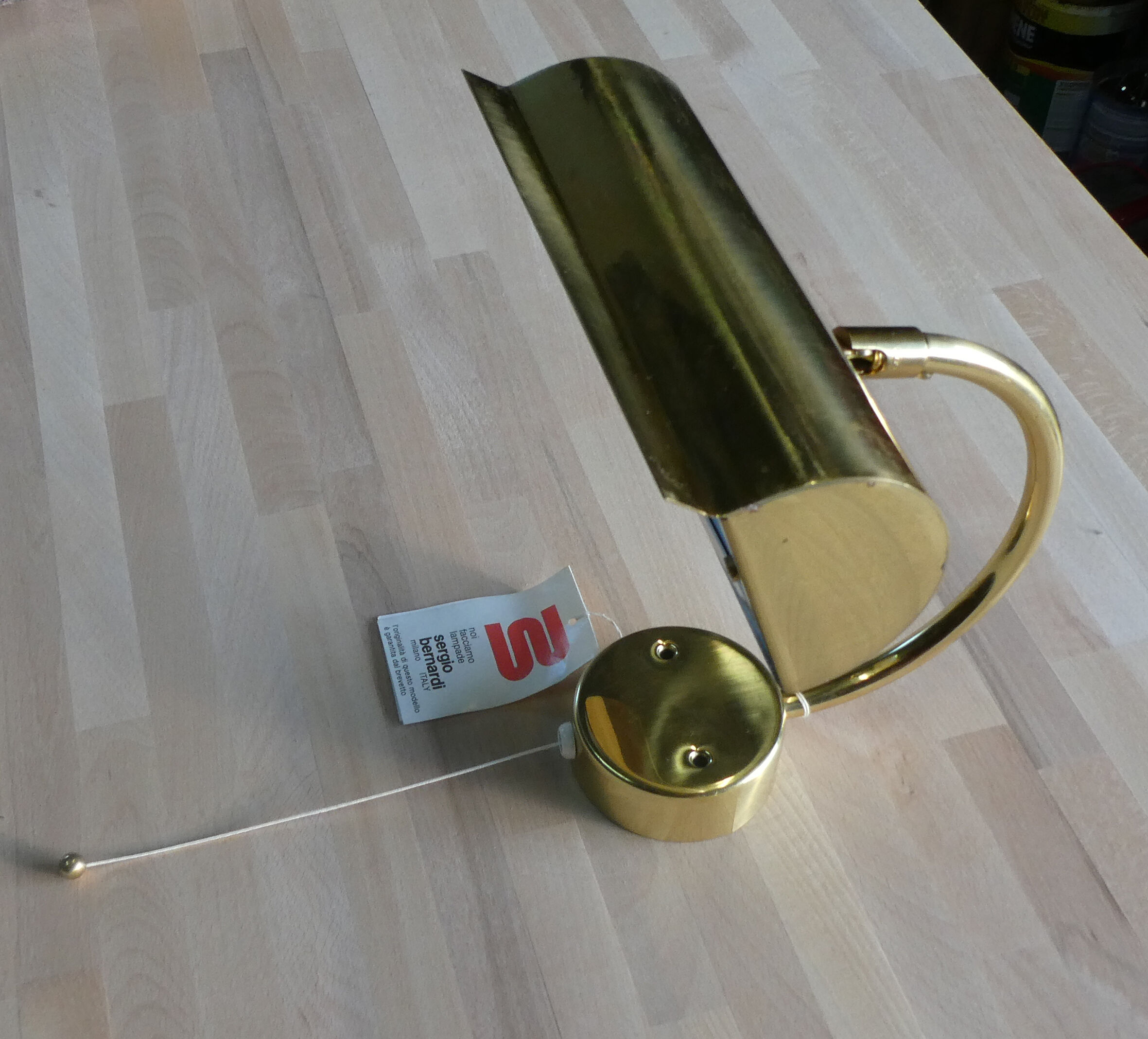 Design golden wall lamp by Sergio Bernardi - Italy