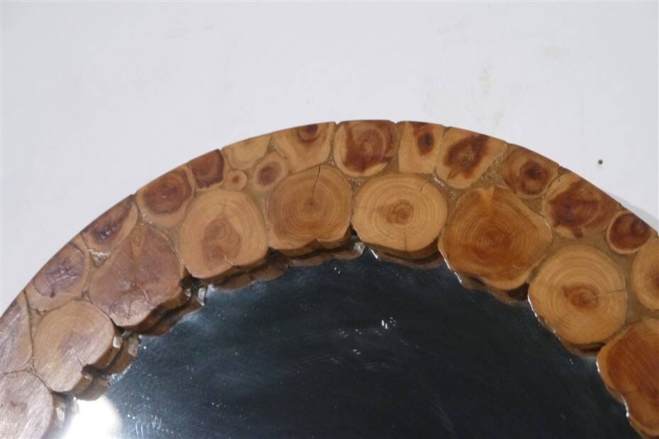 Vintage Scandinavian wooden mirror 1960