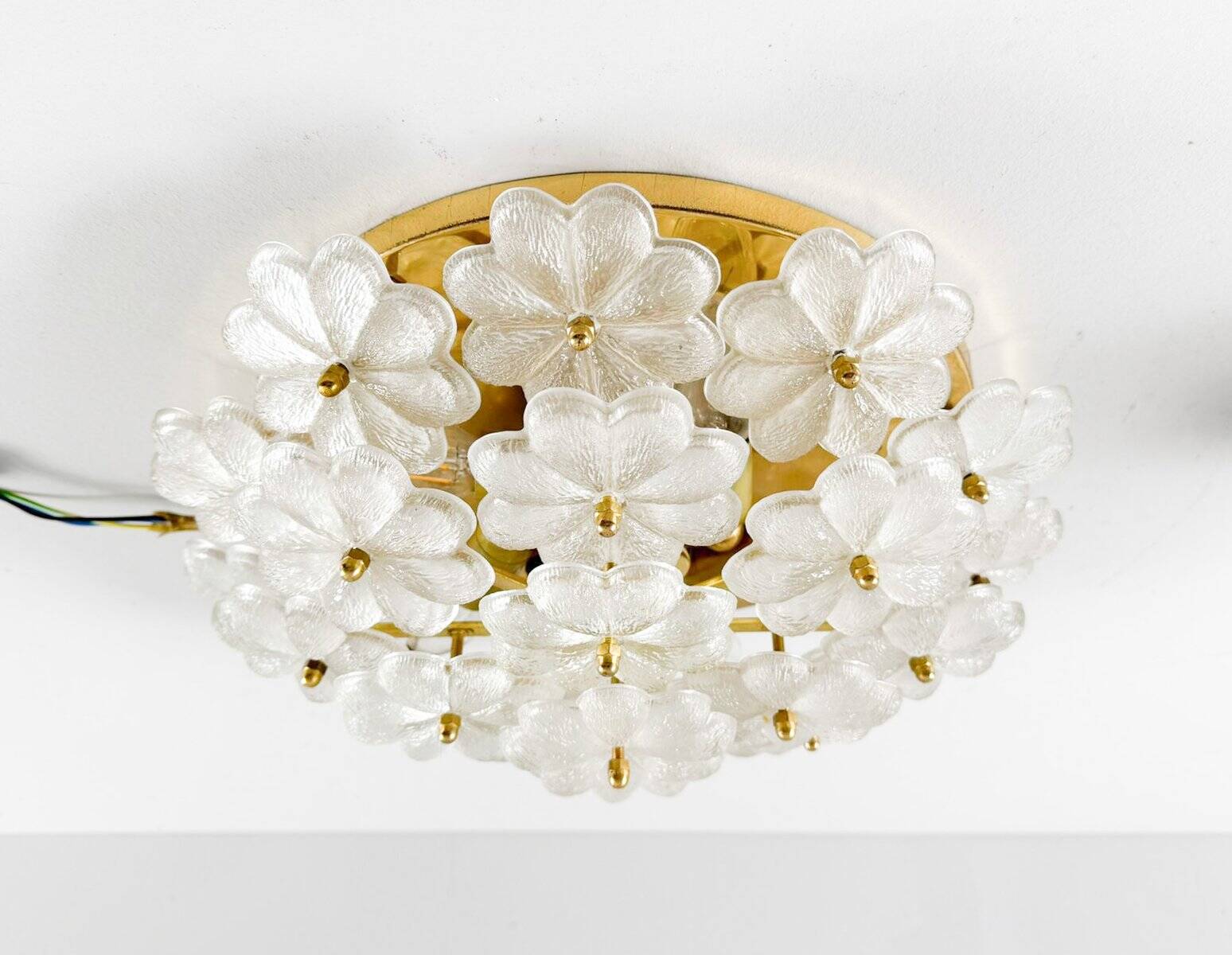 Modern mid-century wall lamp with floral pattern by Ernst Palme, 1960s