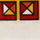 Set of two abstract screen prints, signed L Cohe.