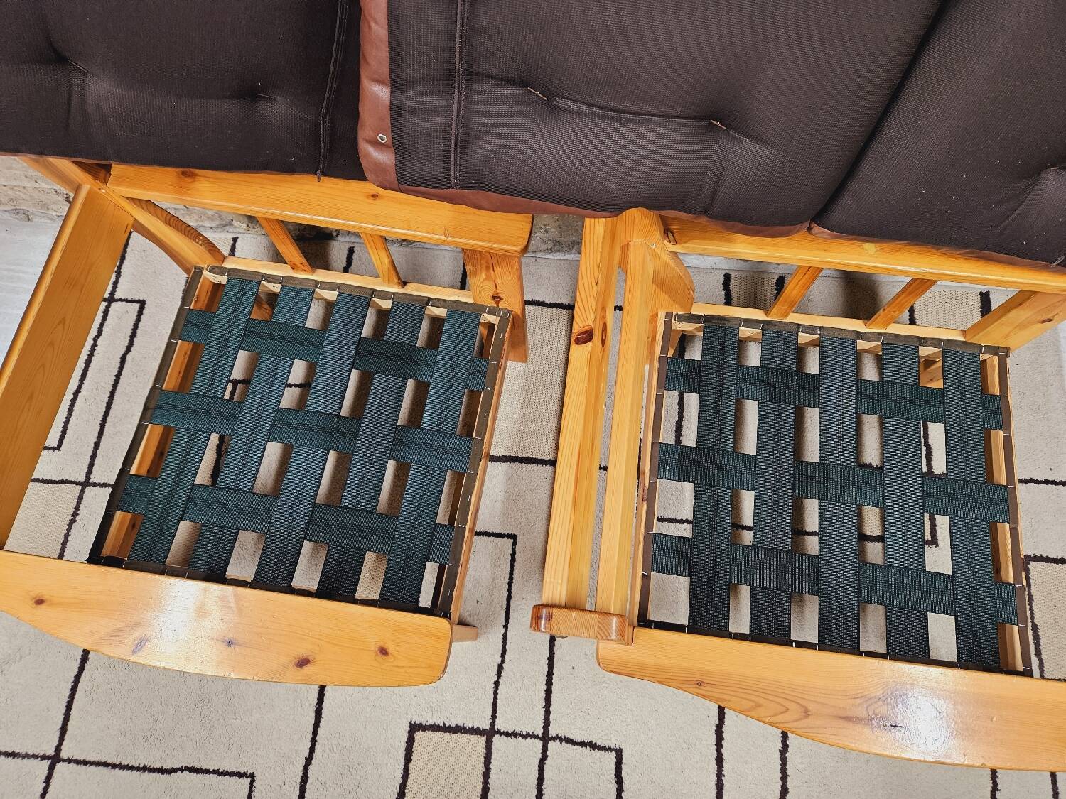 Pair of leather armchairs 1980