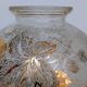 Frosted Glass Ball Vase with Golden Botanical Decoration — Signed Adat — Circa 1950