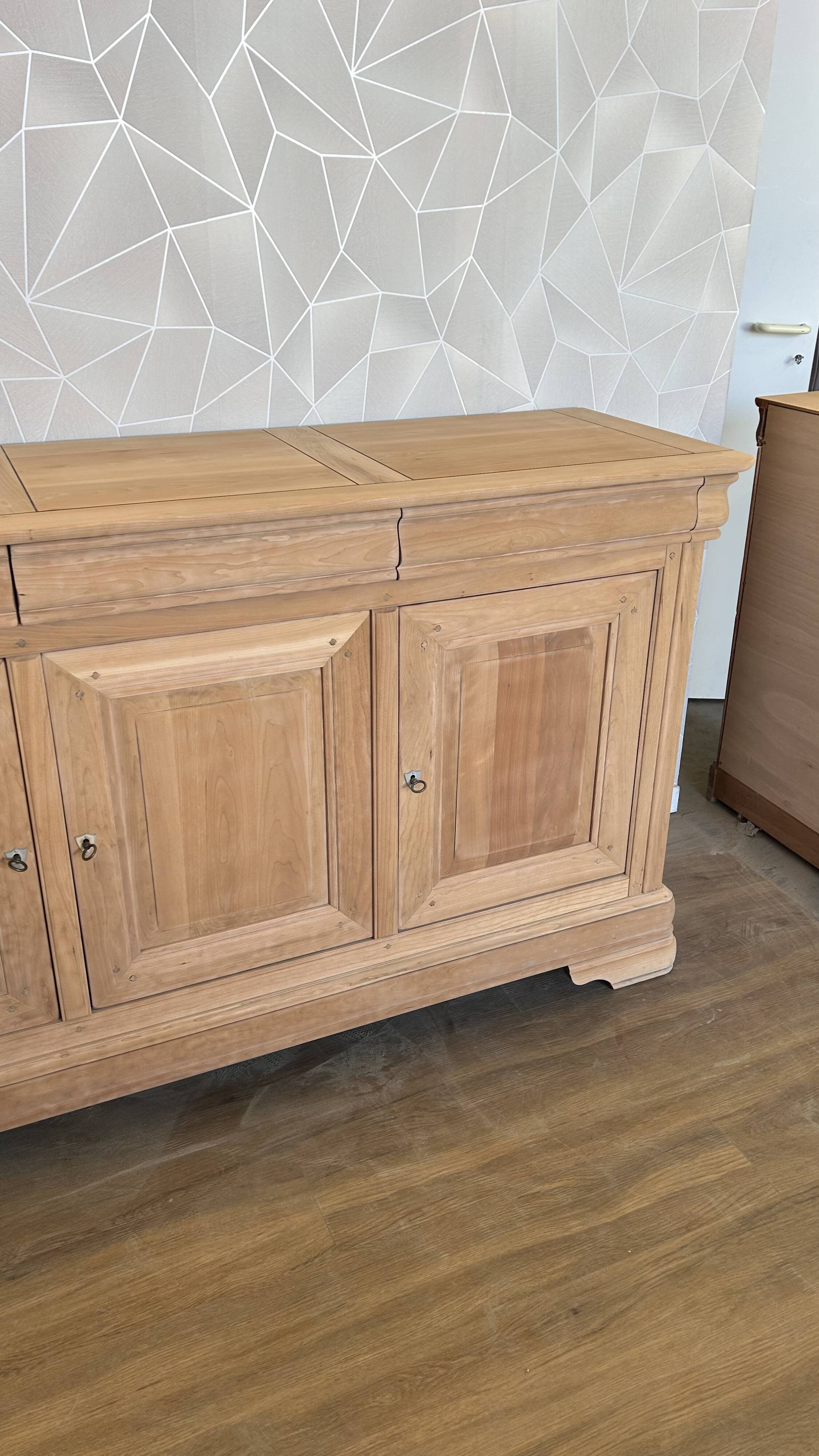 Large Louis Philippe buffet with 4 airbrushed doors