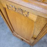 Art Deco serving trolley, cupboard on wheels in light wood.