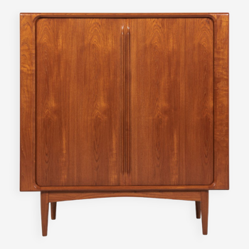 Midcentury Danish cabinet with tambour doors in teak by Bernhard Pedersen & Søn 1960s