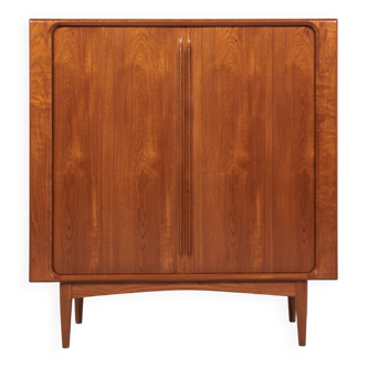 Cabinet danois avec portes tambour en teck par Bernhard Pedersen & Søn Années 1960