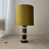 Vintage table lamp rosewood crystal glass 1960s Fagerlund