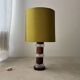 Vintage table lamp rosewood crystal glass 1960s Fagerlund