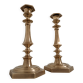Pair of bronze candlesticks, France late 19th century.