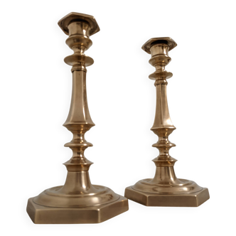Pair of bronze candlesticks, France late 19th century.