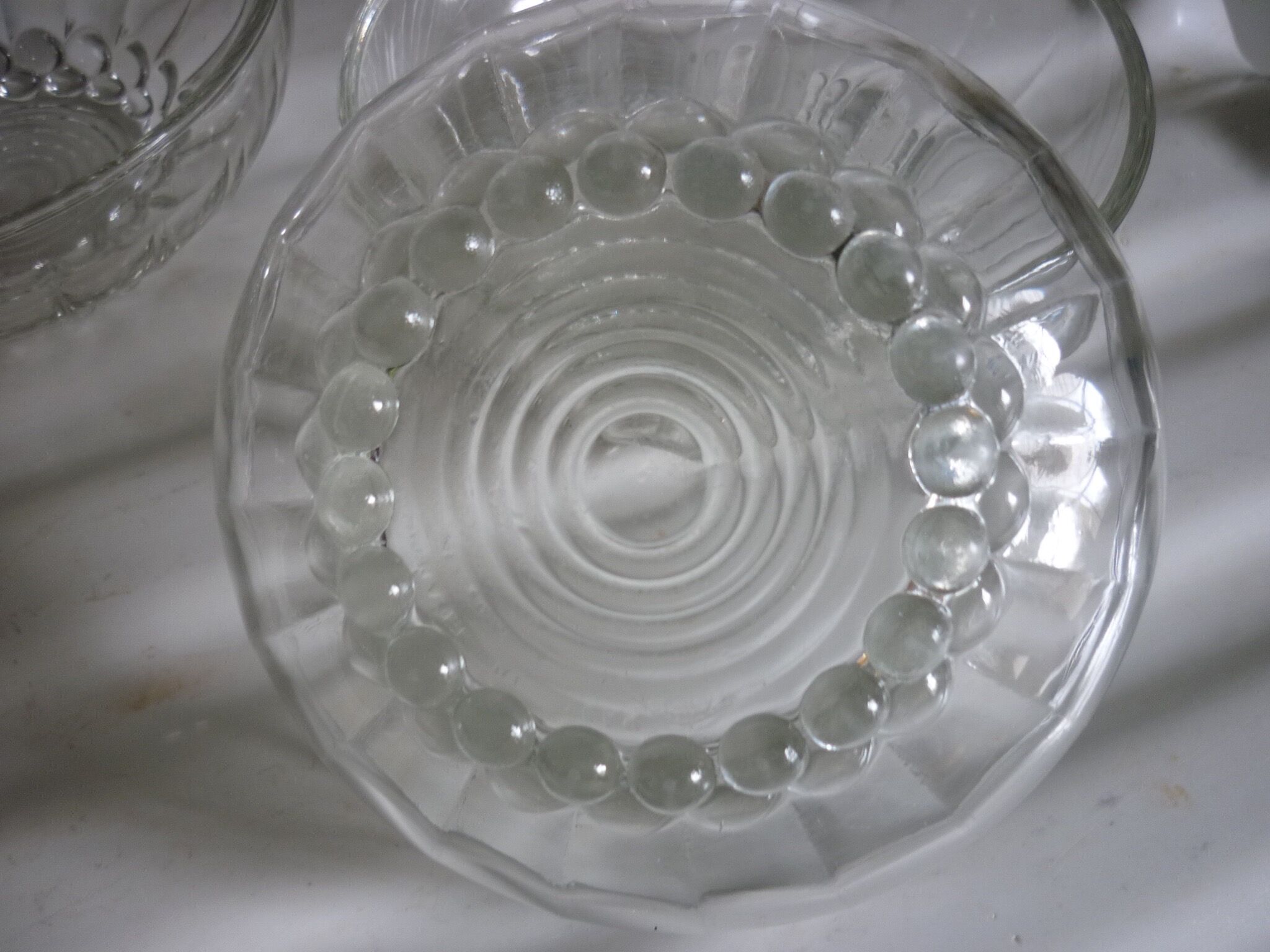 4 beaded glass ramekins