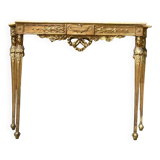Grande console en bois doré et marbre