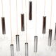Danish 15 Chromed Spots Chandelier 1960s