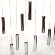 Danish 15 Chromed Spots Chandelier 1960s