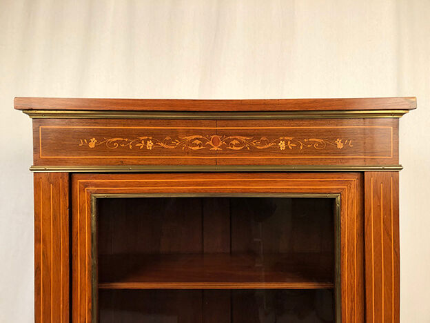 Louis XVI style showcase in wood inlaid late nineteenth, early twentieth