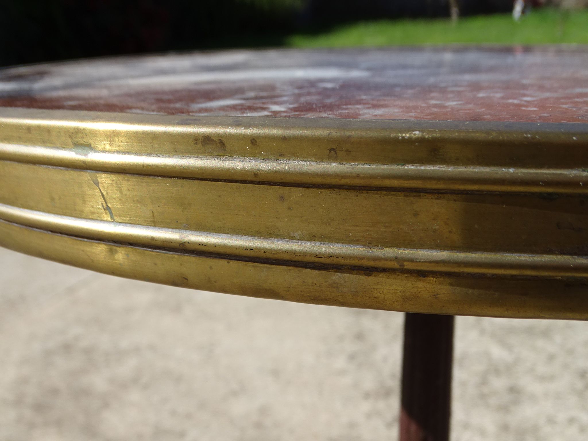 Authentic table pedestal table bistro "Parisienne" cast iron and sour marble