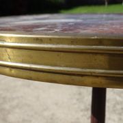 Authentic table pedestal table bistro "Parisienne" cast iron and sour marble