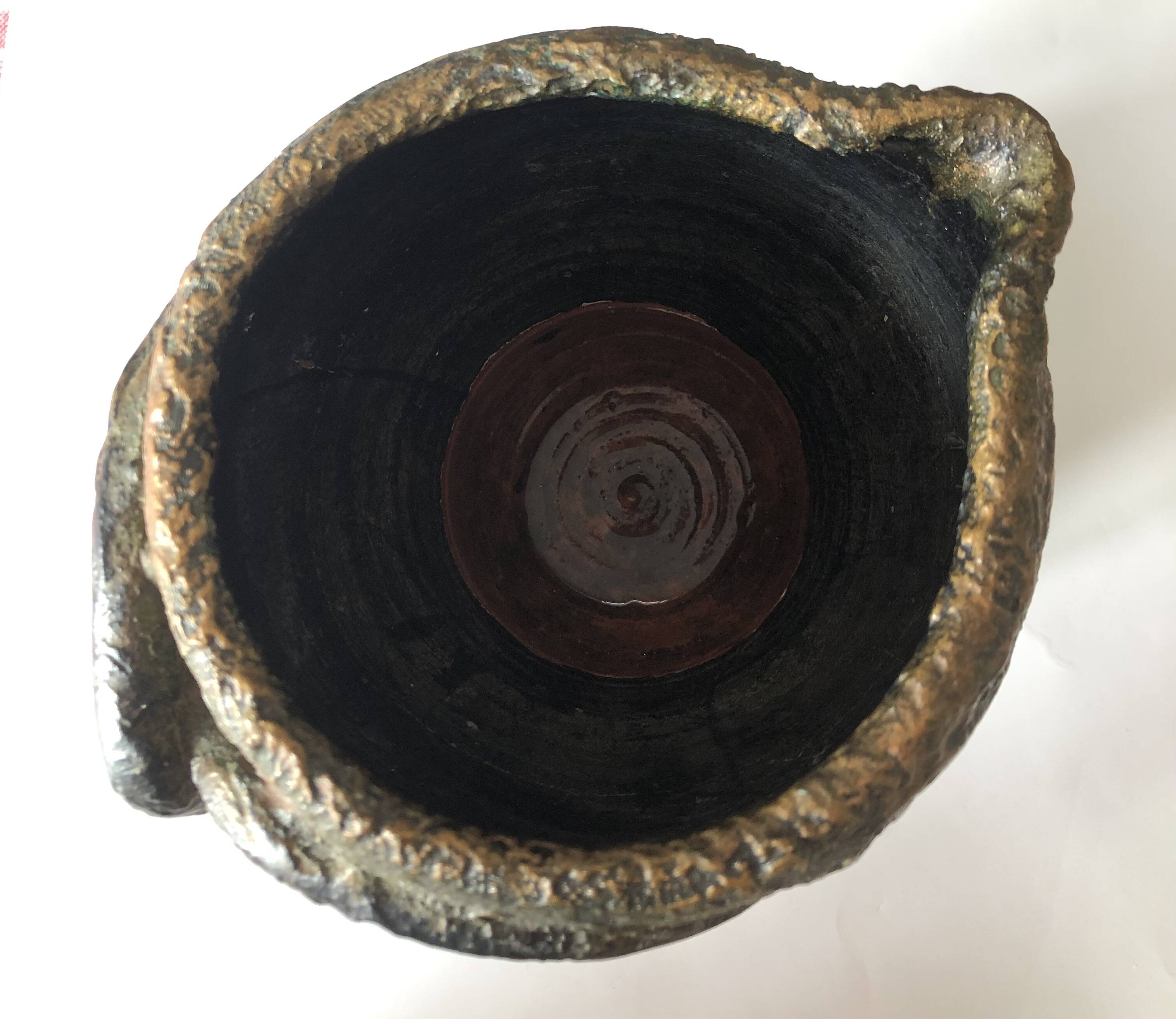 Starry Night pitcher vase with braided handle