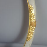 Old Art-Deco oval wood -stucco frame, 56x41 cm, 50x35 cm SB leaf