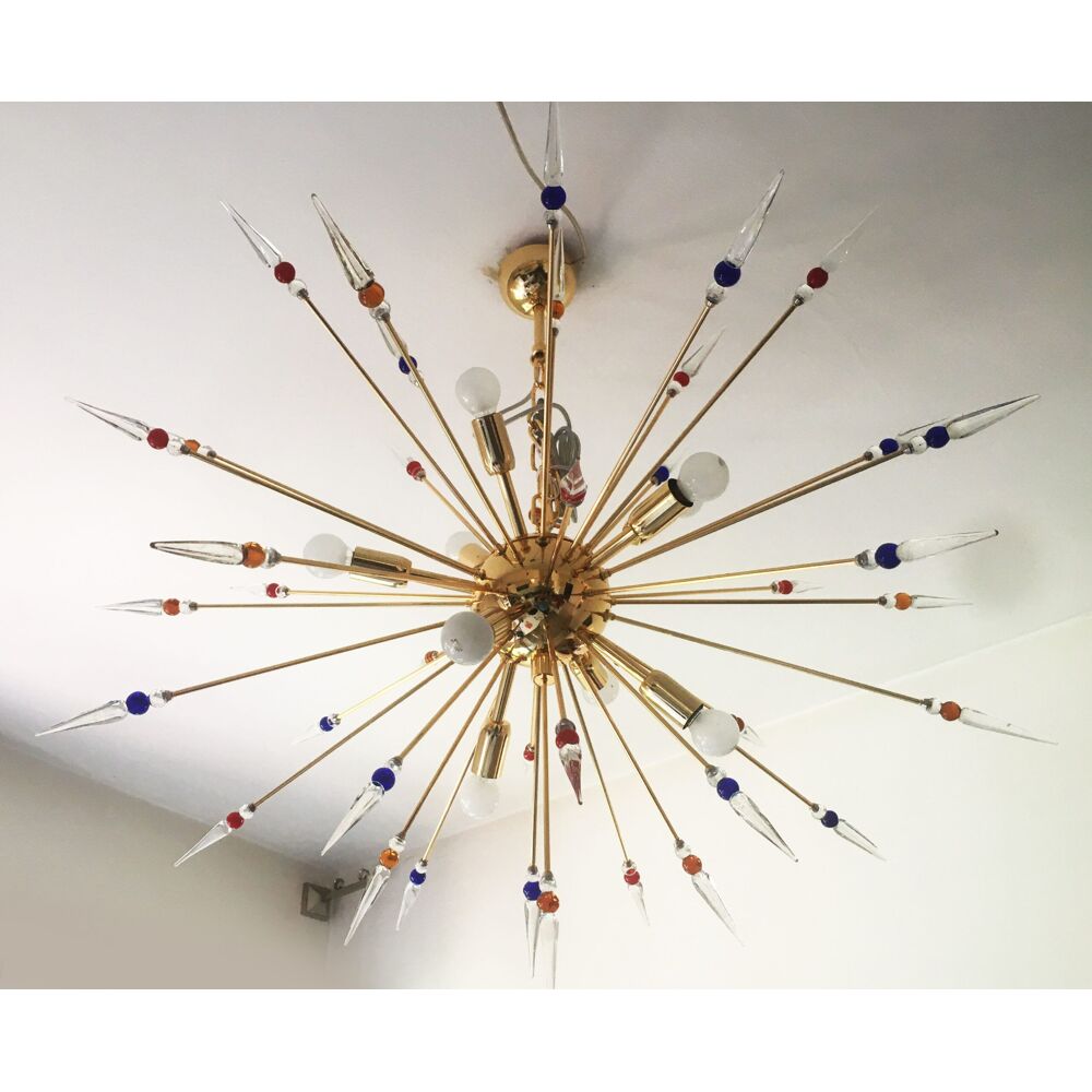 Ceiling lamp in Murano glass sputnik