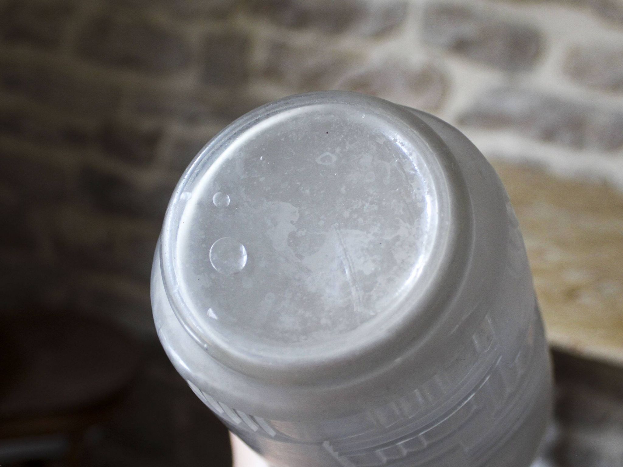Molded pressed glass vase with geometric decoration Verrerie Legras
