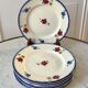 Set of 7 dessert plates Digoin Sarreguemines model "Mary Lou" 40s