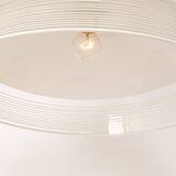 Magnificent suspended light fixture in white glass, Murano glass, Italy, 1970s.