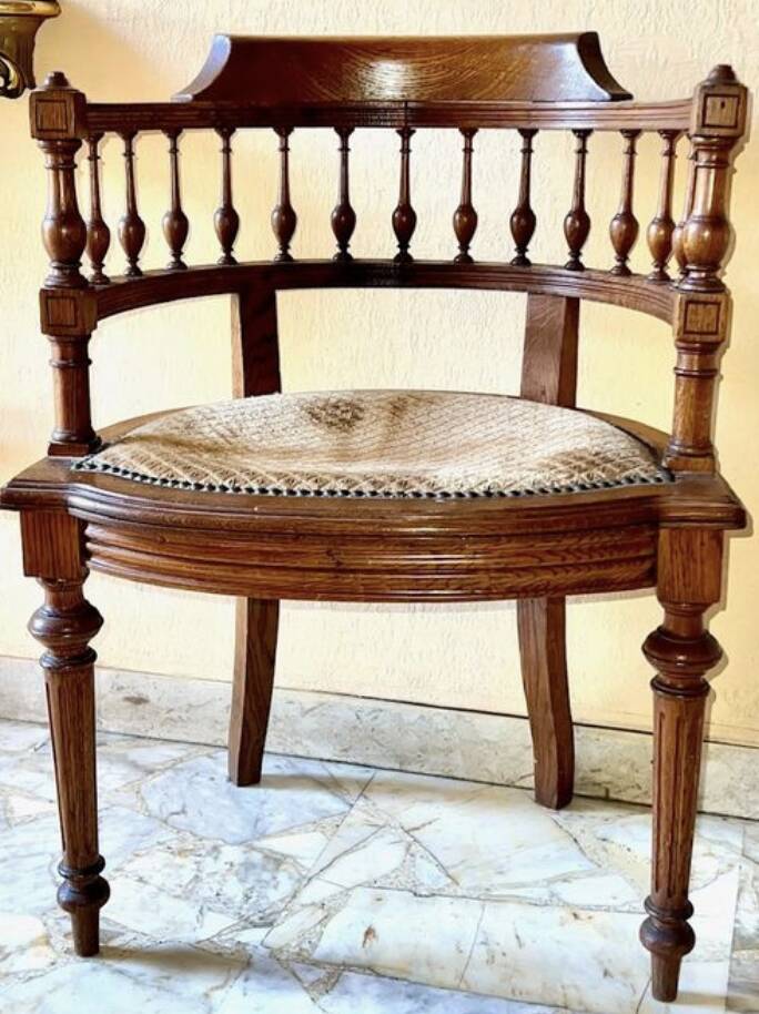 Fauteuil gondole ancien bois - projet pro B2B