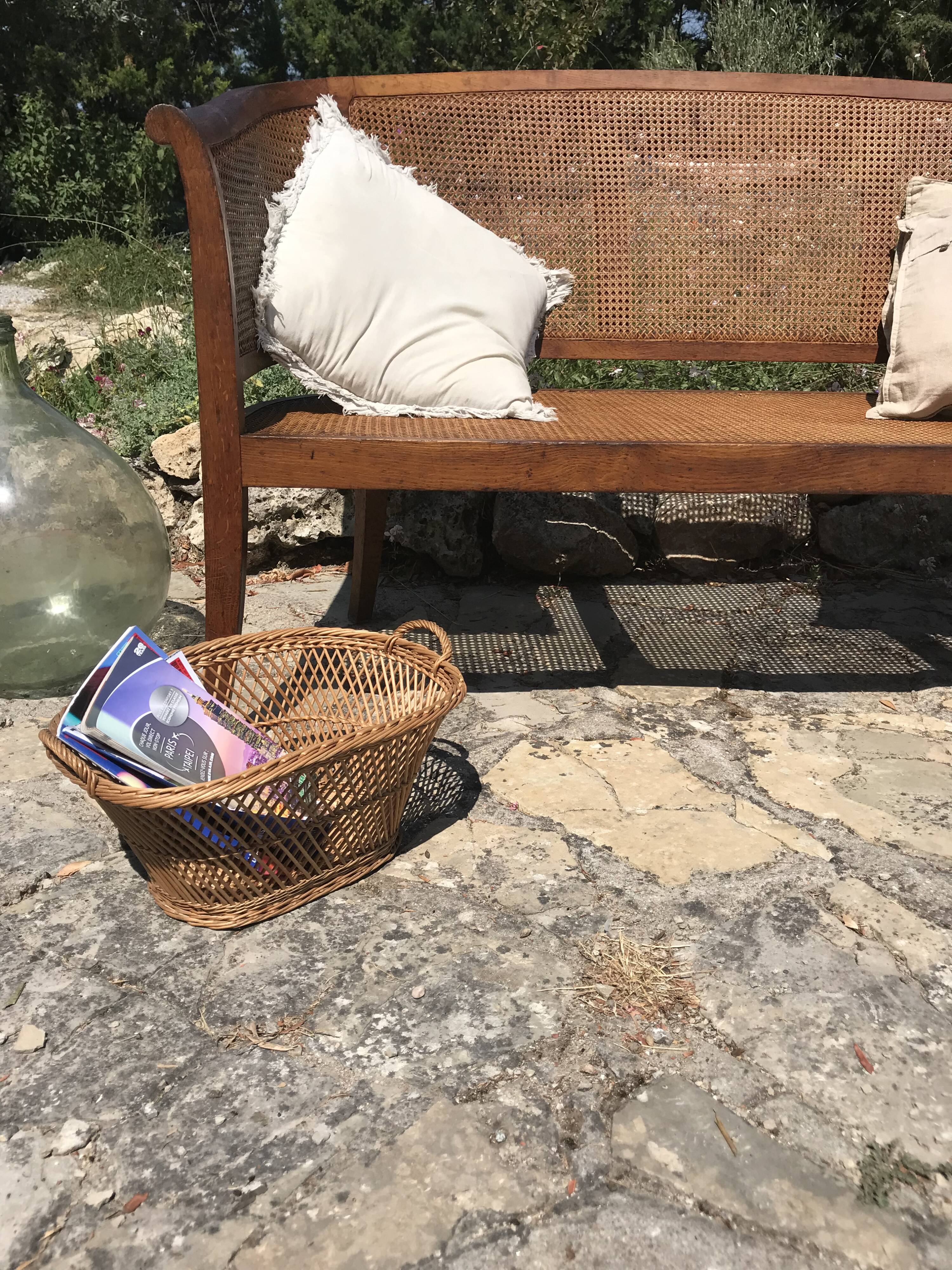 Old cane basket sofa