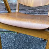 vintage Scandinavian wooden office armchair