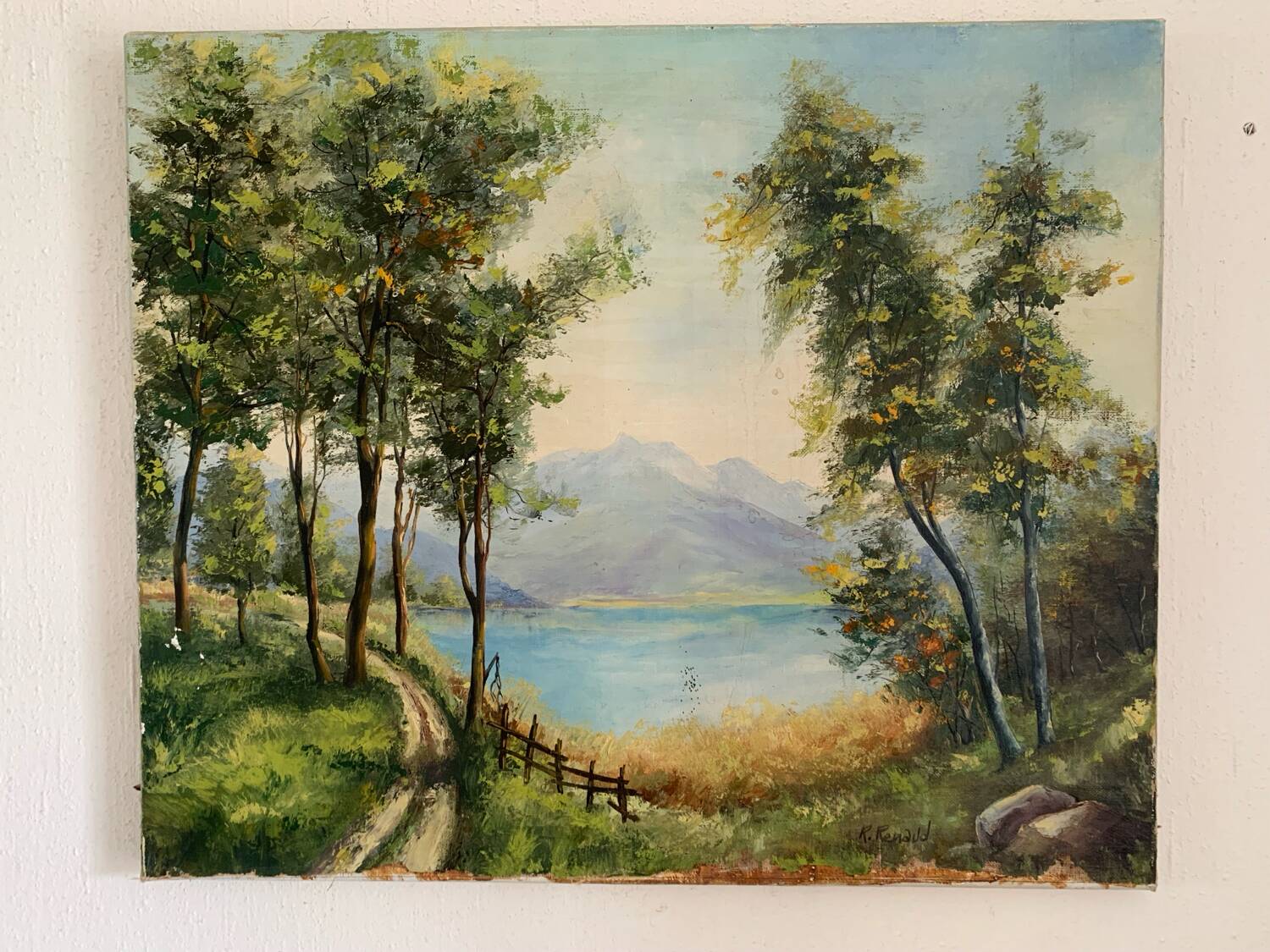 Old oil on canvas landscape