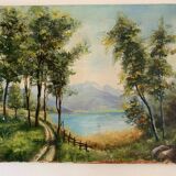 Old oil on canvas landscape