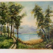 Old oil on canvas landscape